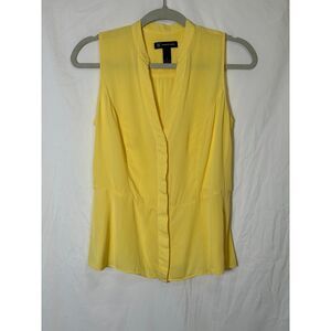 INC International Concepts Women's Sleeveless Blouse Deep V-Neck Button Up SZ S
